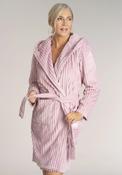 Chunky Rib Hooded Robe - Mauve