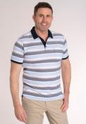 100% Cotton Stripe Polo - Dark Sapphire image