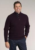 Three Button Knit - Port Red