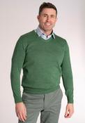 Fine Merino Wool Blend V-Neck Knitwear - Green