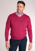 Fine Merino Wool Blend V-Neck Knitwear - Pink