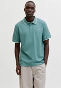 Stripe Trim Logo Polo - Blue image