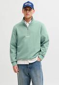 Half Zip Printed Sweatshirt - Blue