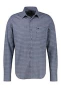 Long Sleeve Geometric Print Shirt - Muted Red