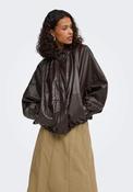 Edith Faux Leather Jacket - Brown