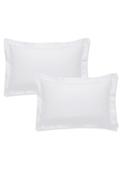 400 Thread Count Cotton Sateen Oxford Pillowcase Pair - White