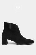 Ara Black Suede Pointed Toe Ankle Boots - 12-52408