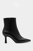 Tamaris Black Leather Stiletto Ankle Boots - 1-25358 image