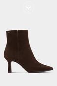 Tamaris Chocolate Brown Suede Stiletto Ankle Boots - 1-25358