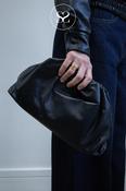 Sheneil Black Large Leather Slouch Clutch Bag - 502410 image
