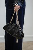 Sheneil Black small Leather Slouch Clutch Bag - 502320 image