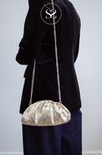 Sheneil Gold small Leather Slouch Clutch Bag - 502320 image