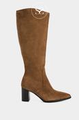 Tamaris Camel Suede Knee-High Heeled Boot - 1-25505 image
