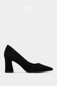 Tamaris Black Suede Pointed Toe Pumps 1-22427-43