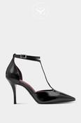 Tamaris Black Leather Heels 1-22461-47