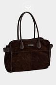 Depeche Chocolate Brown Suede Shopper / Tote Bag - 16640