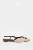 Lodi Brown Aztec Woven Pointed Flats - A-Como image