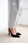 Lodi Black Suede High Heel Slingback -  Modern image