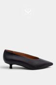 Angel Alarcon Black Leather Kitten Heel Pump - Margo 26524 image