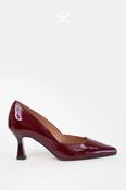 Lodi Wine Patent Flared Heel Court Shoe - Genius