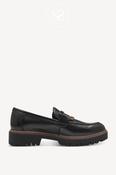 Tamaris Black Leather Chunky Loafers 1-24722-43