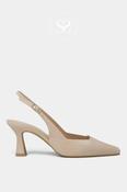 LODI GELINES Nude Leather Pointed Toe Slingback Mid Heel image