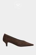 Lodi Brown Suede Kitten Heel Court Shoes - A-Diana image
