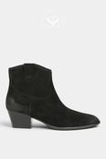 Ash Black Suede Western Style Ankle Boots - Fame image