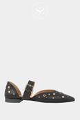 Babouche Chocolate Brown Studded Mary-Jane Flats - Ally image