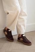 Another Trend Burgundy Leather &amp; Suede Trainers A032-92 image