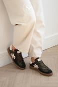 Another Trend Khaki Patent Leather &amp; Suede Trainers A032-92 image