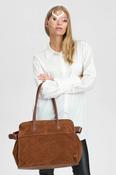 Depeche Tan / Brown Suede Shopper / Tote Bag - 16640