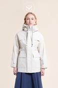 Flotte Ivory Hooded Funnel Neck Rain Jacket - Froissart image