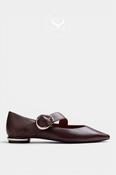 Gioseppo Chocolate Brown Pointed Toe Ballet Flats — 80167 image
