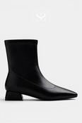 Gioseppo Black Leather Square Toe Ankle Boots - 80835 image