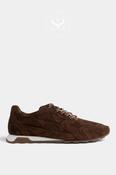 Ash Brown Suede Retro Style Trainer - Kasar