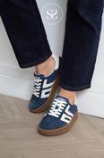 Back70 Navy Retro Trainers - Double image