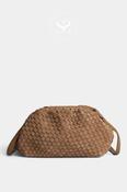 Depeche Taupe Braided Suede Clutch Bag - 17308 image