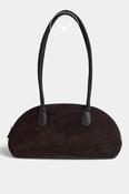 Depeche Chocolate Brown Suede/Leather Shoulder Bag 17438 image