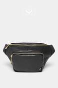 Depeche Black Leather with Gold Hardware Crossbody Bumbag - 13396