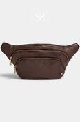 Depeche Chocolate Brown Leather Double Zipper Bumbag - 16550 image