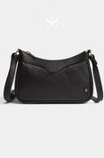 Depeche Chocolate Brown Leather Crossbody Bag with Brass Hardware — 17446 image