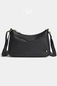 Depeche Black Leather with Brass Hardware Crossbody Bag — 17446 image