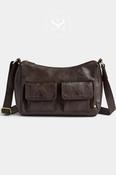 Depeche Chocolate Brown Leather with Gold Hardware Shoulderbag -17272 image