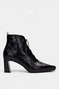 Hispanitas Black Lace Up Block Heel Ankle Boots HI264905