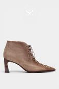 Hispanitas Taupe Suede Pointed Toe Ankle Boots HI264960