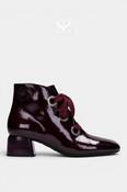 Hispanitas Burgundy Patent Block Heel Ankle Boots HI265052