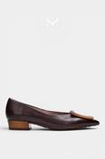 Hispanitas Chocolate Brown Block Heel Loafers HI265175