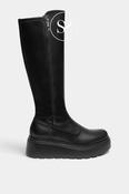 Nero Giardini Black Chunky Wedge Knee High Boots - I618113D image