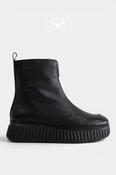 Wonders Black Zip Front Ankle Boots - A-5202 image